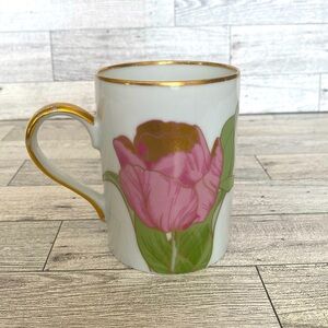 1980’s Fitz and Floyd "TULIPE D'OR"‎ Coffee Tea Mug Purple Pink Gold